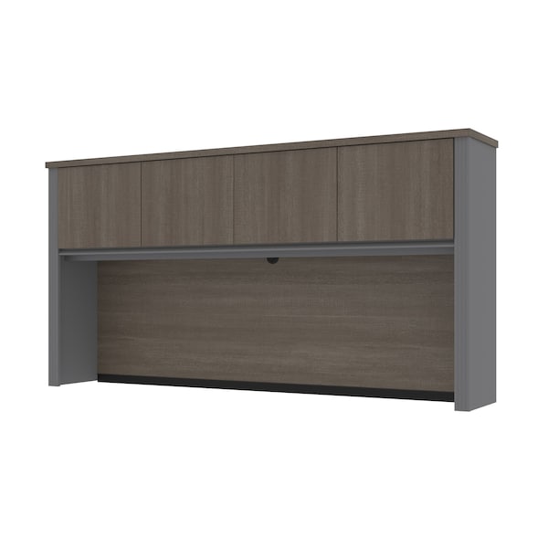 Prestige + 72W Hutch for Desk Shell, Bark Grey & Slate